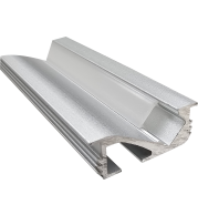 GDS-LP23.8 Double Side Wall Mounted LED Aluminium Profile, 23x8mm Twin Channel Opal Diffuser, High Luster Aluminium, Dual-Sided Linear Lighting for Architectural Wall Frame Installations